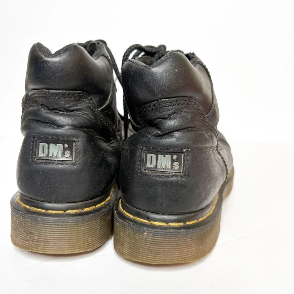 VTG Y2K Dr. Martens Black Leather Men's Boots Chunky Size 9